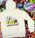 Eat Sleep Rave Repeat - Sweat à Capuche Léger Unisexe (Imprimé Dos)