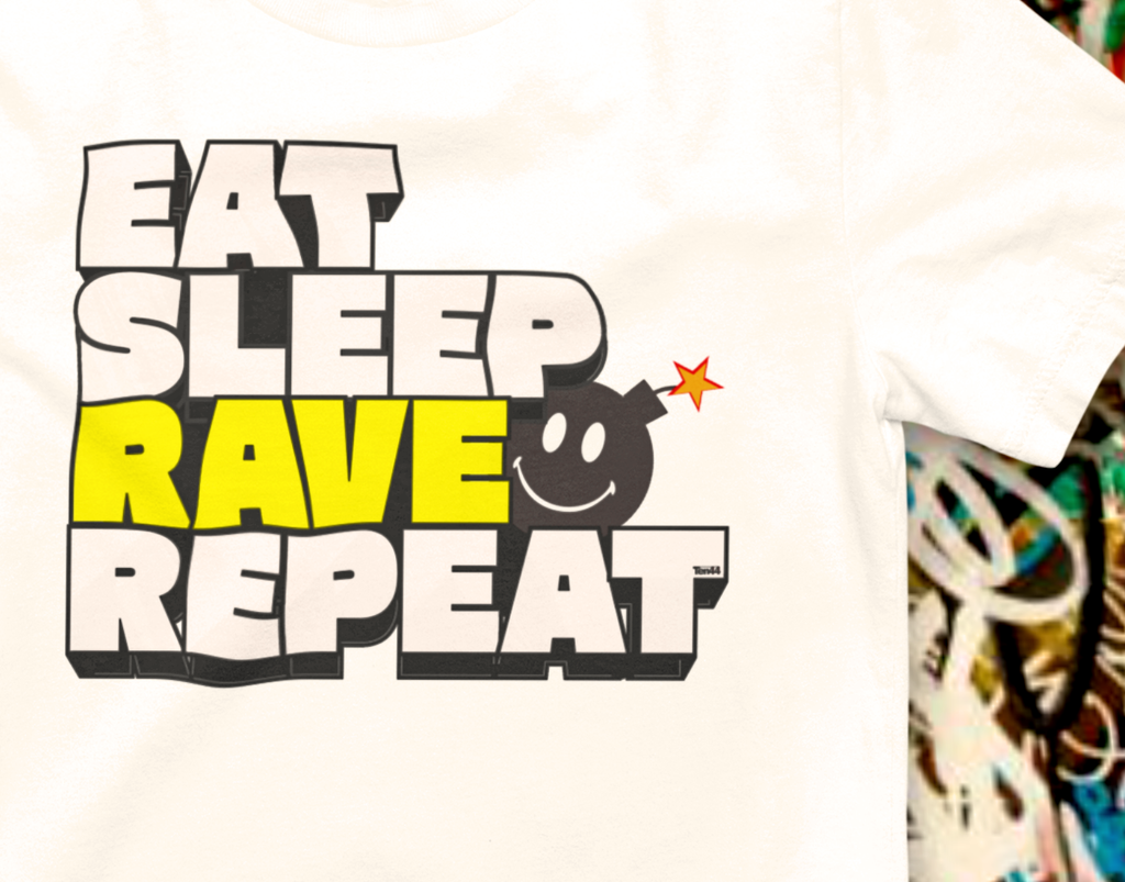  Eat Sleep Rave Repeat - T-shirt unisexe épais