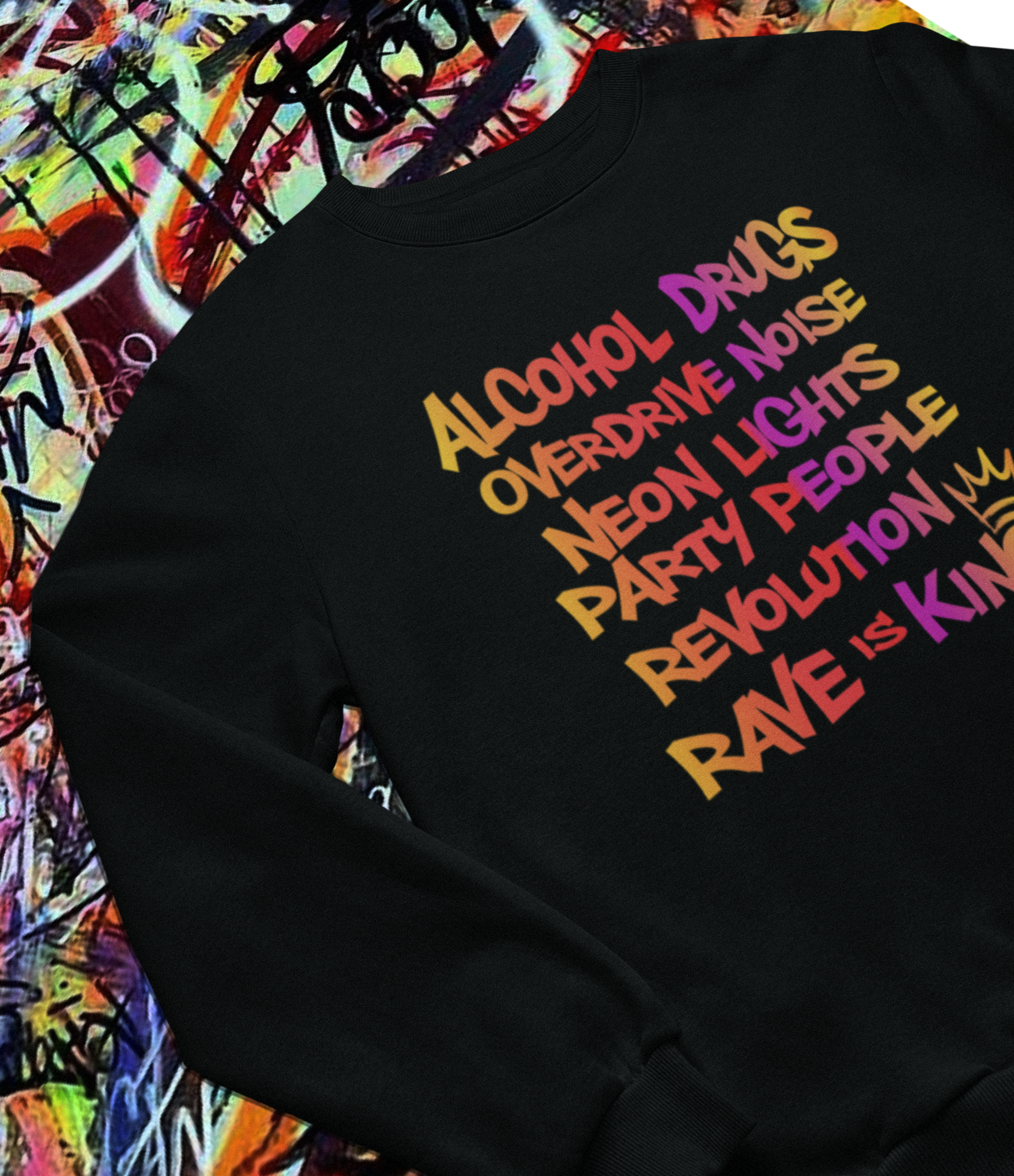 King Rave - Lightweight Unisex Sweatshirt (Front Print)